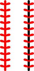 Vector illustration of the baseball or softball ball stitch laces