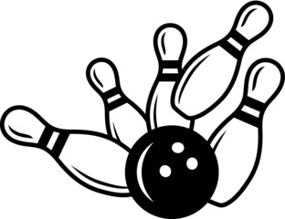 Vector illustration of the bowling