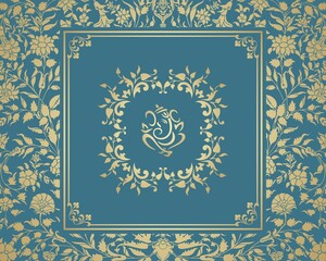 Ganesha, wedding card, royal Rajasthan, India	