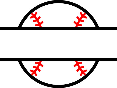 Vector illustration of the baseball or softball ball monogram