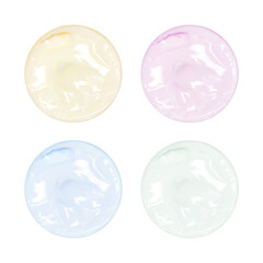 Cream isolated on white. A sample of cosmetics. Smear cream for face