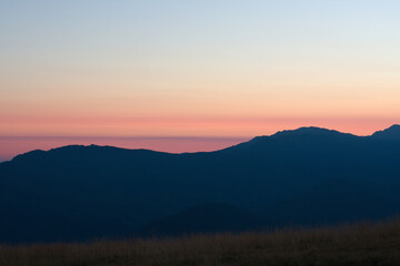 Tramonto in Appennino, Abetone dal passo della Croce Arcana, Fanano, Emiia Romagna, Italia