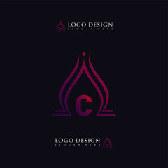 Custom Letter C logo design monogram template elements