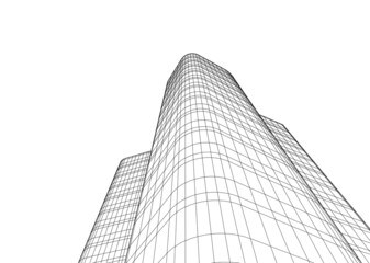 City skyscrapers architecture 3d vector illustration © Yurii Andreichyn