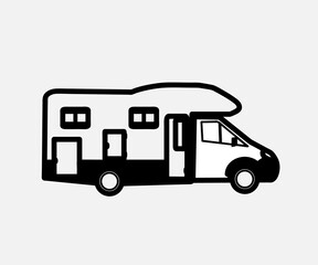 Caravan in the background. Symbol. Vector illustration.