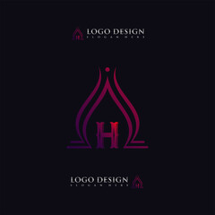Custom Letter H logo design monogram template elements
