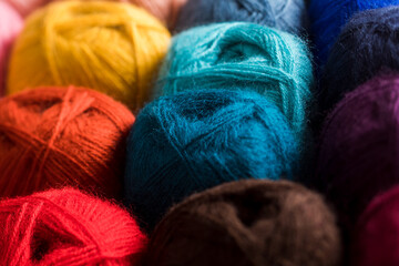 Yarn wool for knitting, fall fashion colours