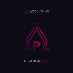 Custom Letter P logo design monogram template elements