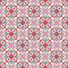 Geometric seamless pattern, abstract colorful background, trendy ornament, fashion print small shapes, vector texture.
