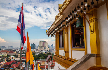 Fototapeta na wymiar Bangkok Thailand Southeast Asia,Viewing point of Wat Saket to the Cityscape