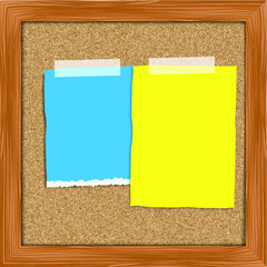 cork board with blank notes