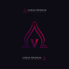 Custom Letter V logo design monogram template elements