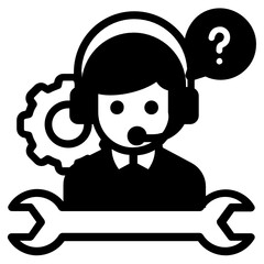 
An icon of technical support solid design
