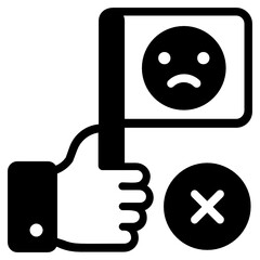 
Negative feedback icon in glyph design
