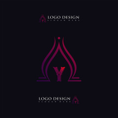 Custom Letter Y logo design monogram template elements
