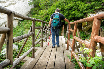 hiker in the gorges of Quirino in Molise oasis wwf