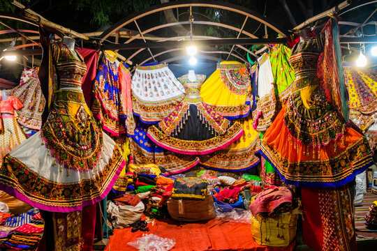 Colorful handicrafts for sale in Law Garden. Ahmedabad