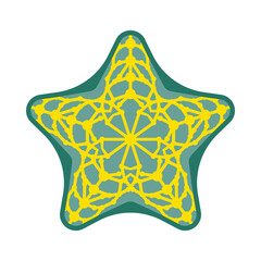 Starfish icon isolated on a white background. Element for your design works. Marine star icon in flat style. Vector illustration.