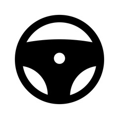 
An icon of steering in editable solid style 
