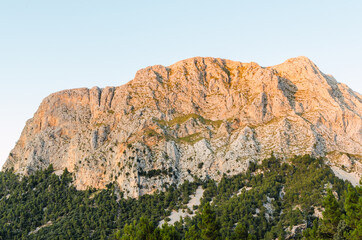 A mountain peak in Majorca in the Tramuntana mountains
