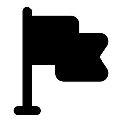 
Waving flag, modern glyph style 
