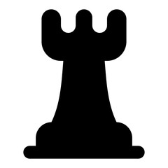 
Solid vector design of chess piece, rook pawn 
