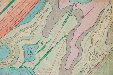 geological map for training as background close up