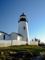 Fototapeta na wymiar The Pemaquid Point Lighthouse at sunrise