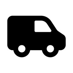 
A transport vehicle icon in solid design, van vector 
