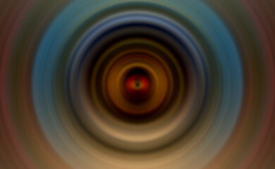 Abstract round orange background. Circles from the center point. Image of diverging circles. Rotation that creates circles.