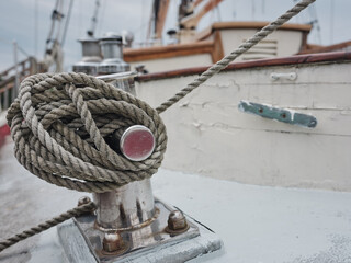 Classic sailboat details of an old historic sailing vessel © Jorge Moro