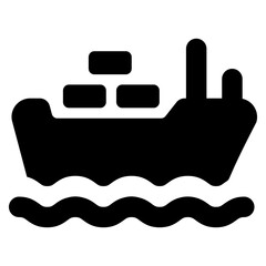 
A cruise in a solid icon with editable graphic
