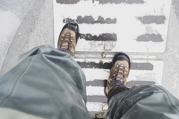 Rain gear hip waders and boots on a fishing trip