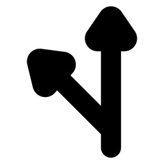 
Two way arrows, modern filled vector of road arrows,
