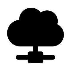 
Icon of cloud network in solid design 
 