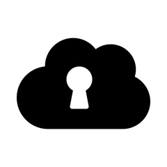
Icon of cloud network in solid design 
 