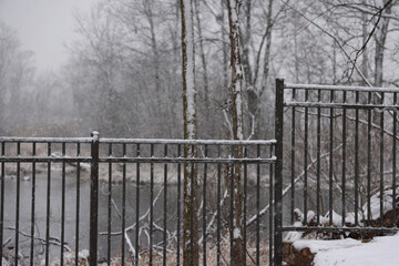 fence in winter