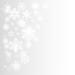 Snowflakes. Christmas background. New Year's illustration. Snow. Border.
