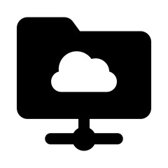 
Icon of network folder in filled design 
