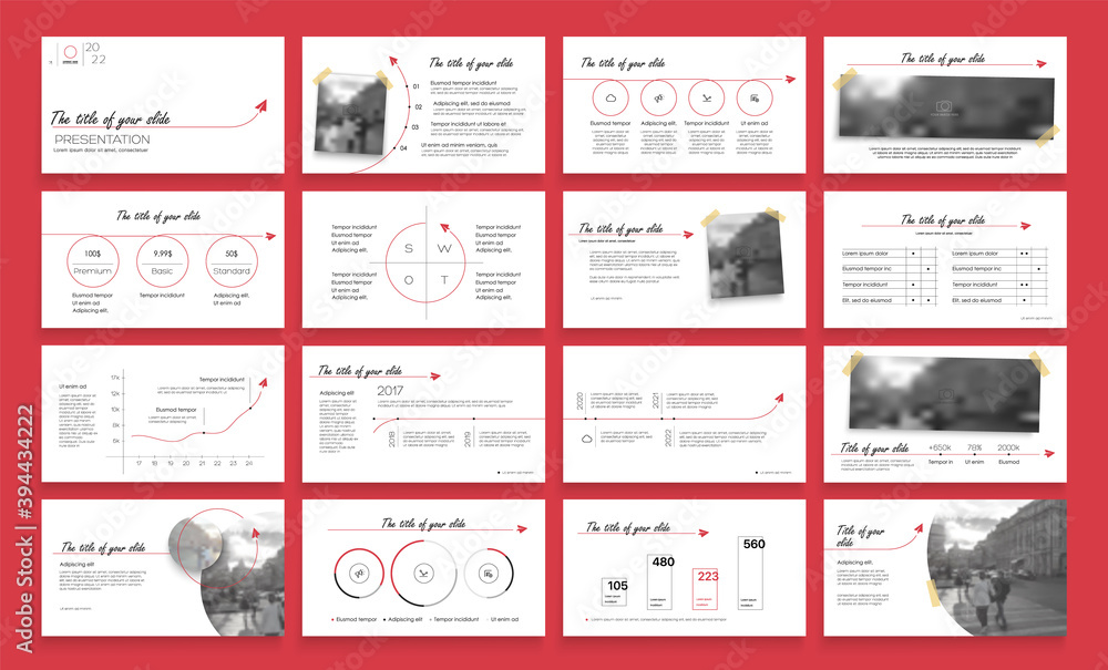 Aufkleber geometric red presentation element templates. vector infographics. for use in presentation, flyer an