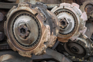 detail of a mining drill unit