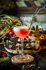 winter cocktail in the bar