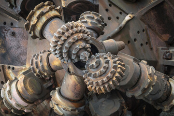detail of a mining drill unit