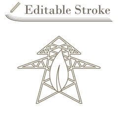 Electric Tower With Leaf Icon