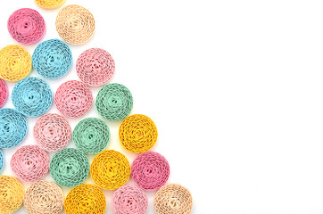 Assorted of circles, quilling craft on white