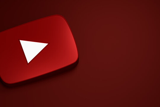 Youtube Logo 3d Render Background