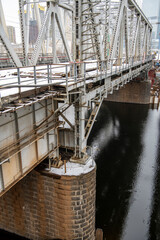 Fototapeta premium industrial landscape with railway tracks and bridges