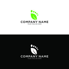 green leaf human foot environment friendly carbon footprint abstract image icon