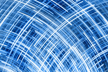 Chaos texture. Neon lights background. Motion lines texture. Long exposure moving light pattern. Speed background. Glowing lines design. Colorful illumination.