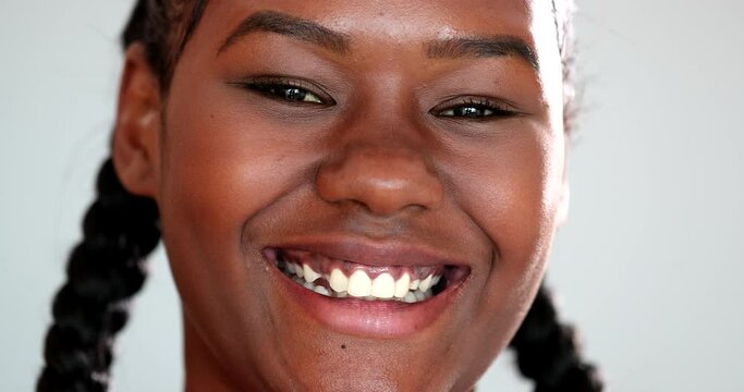 Hapy young african woman smiling